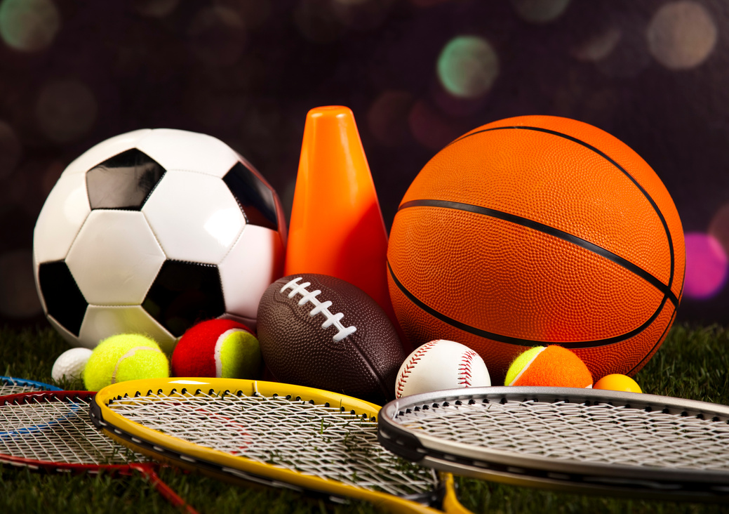 Sports balls with equipment