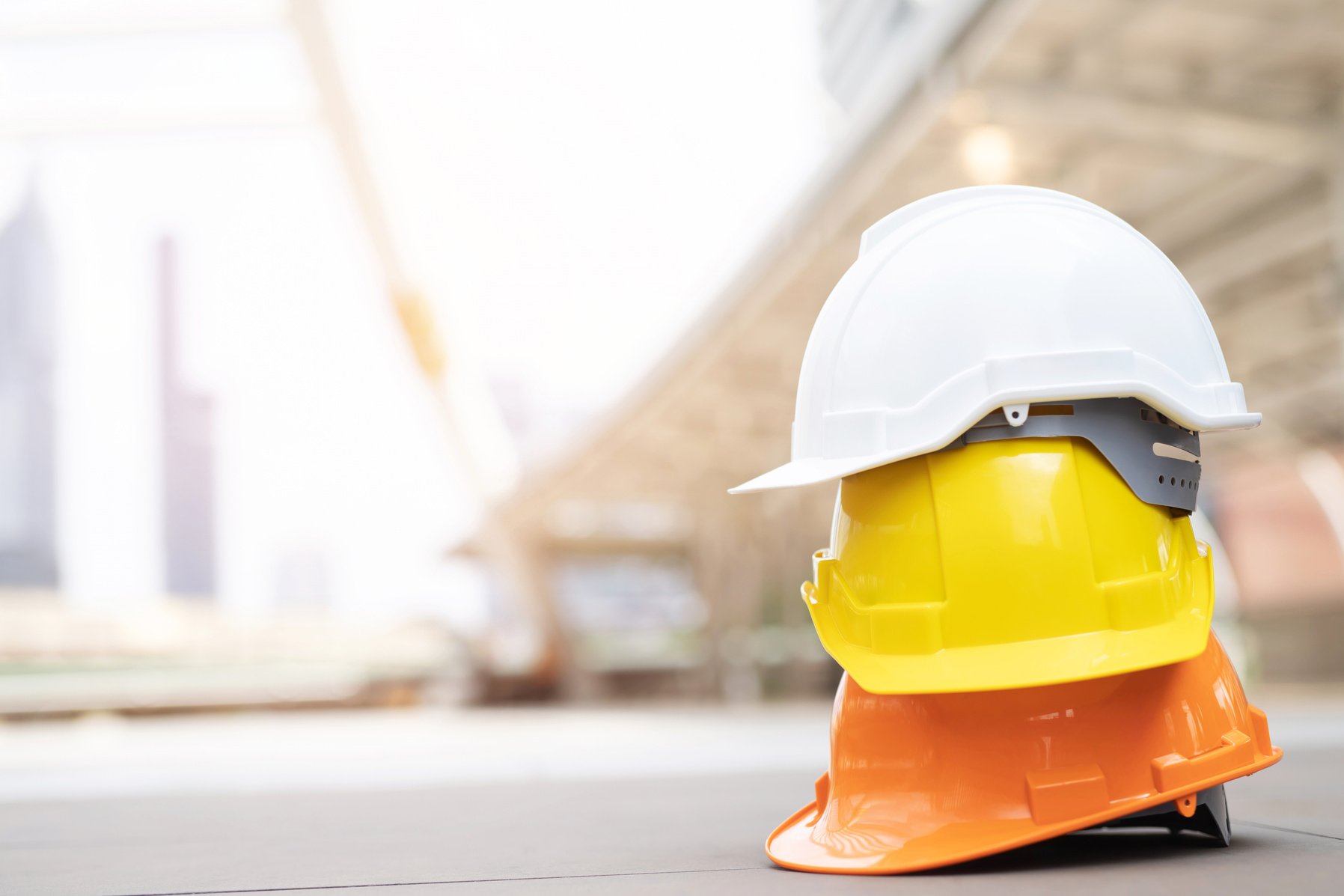 Stack of Hard Hats Safety Gear